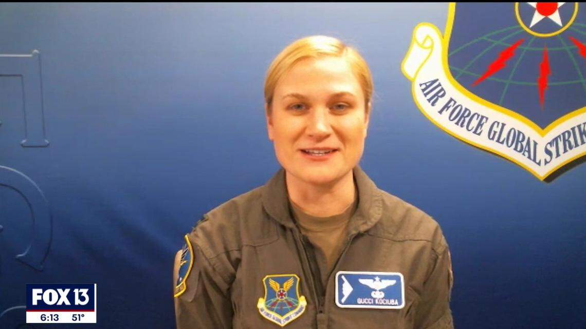 Capt. Sarah Kociuba, whose call sign is “Gucci,” will be flying a B-2 Spirit in the unique flyover.