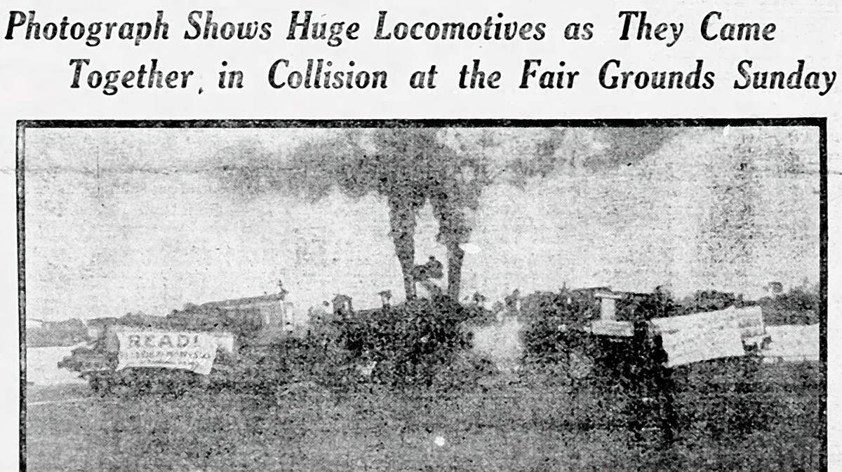 Joseph S. Connolly, known as “Head-on Joe,” brought his steam engine crashing show to Fort Worth in 1907.