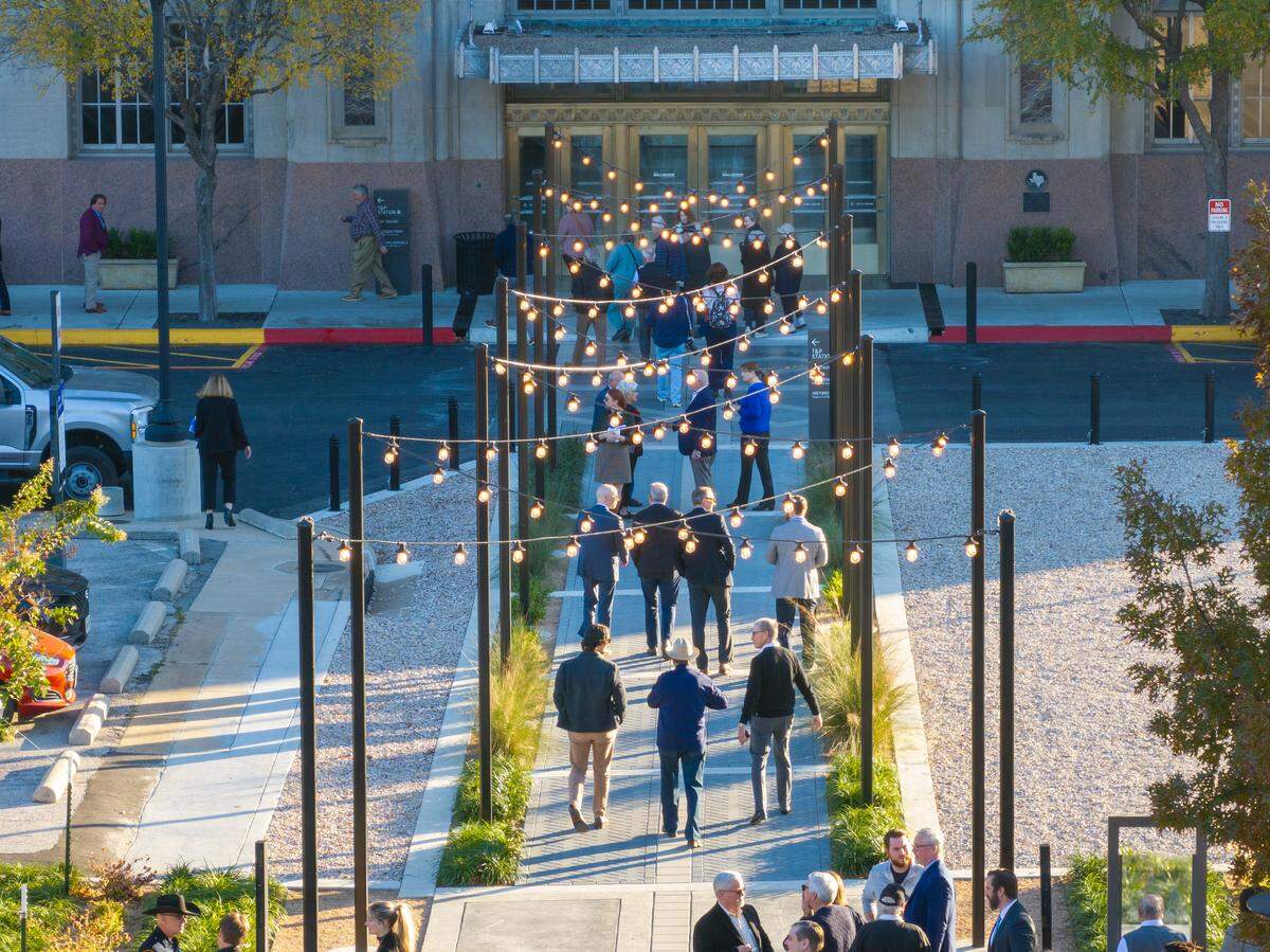 Downtown Fort Worth, Inc. invested $1.75 million to bring the Texas & Pacific Station back to its previous glory with added lighting, signage and a new plaza.