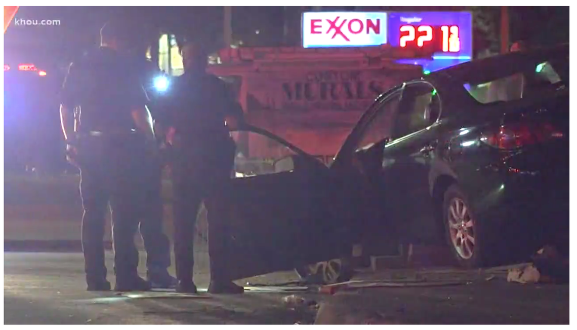 Police say a man was fleeing another crash when he lost control of his car, ultimately hitting and killing a sleeping homeless couple in Texas.