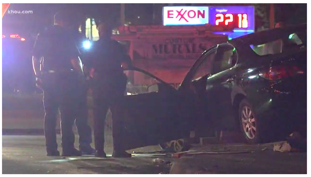 Police say a man was fleeing another crash when he lost control of his car, ultimately hitting and killing a sleeping homeless couple in Texas.