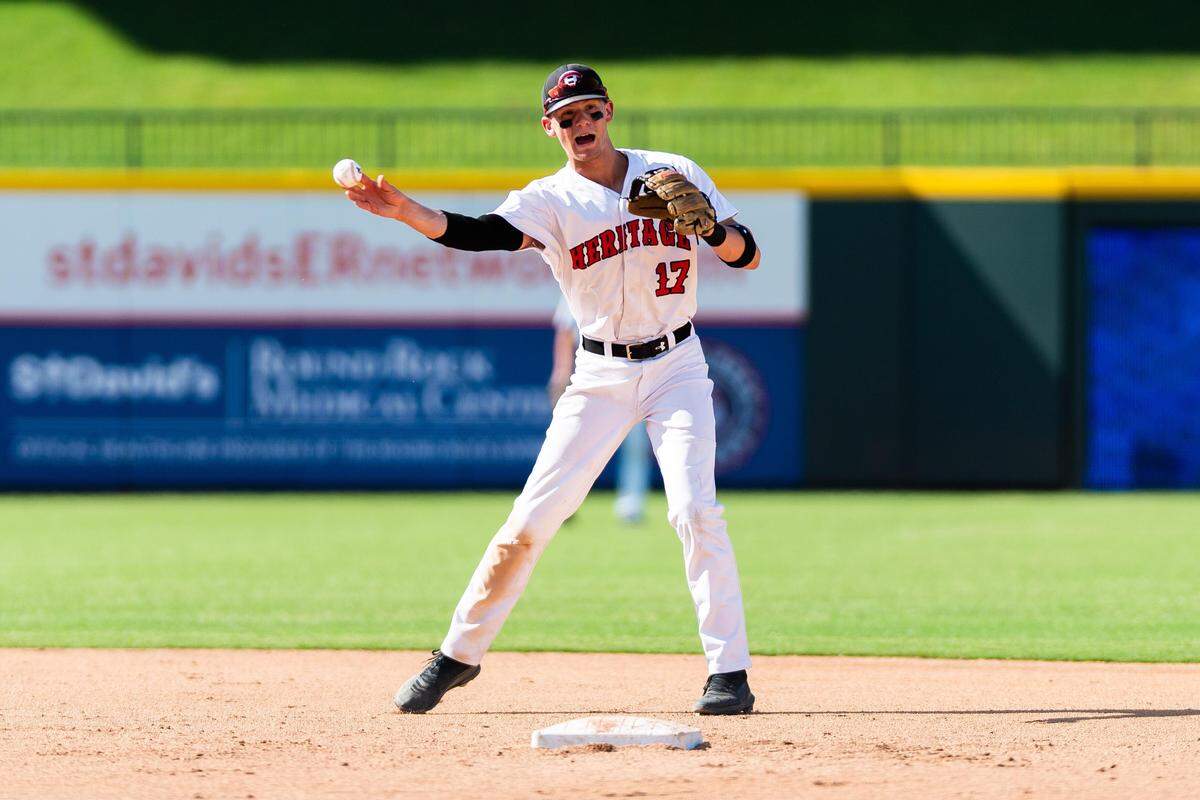 Colleyville Heritage shortstop Bobby Witt Jr. The Panthers defeat Corsicana 2-1 in the 5A state semifinals at Dell Diamond, Thursday June 6, 2019.