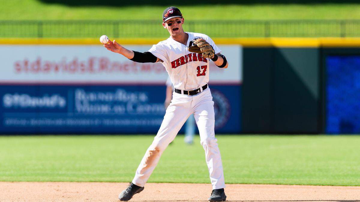 Colleyville Heritage shortstop Bobby Witt Jr. The Panthers defeat Corsicana 2-1 in the 5A state semifinals at Dell Diamond, Thursday June 6, 2019.