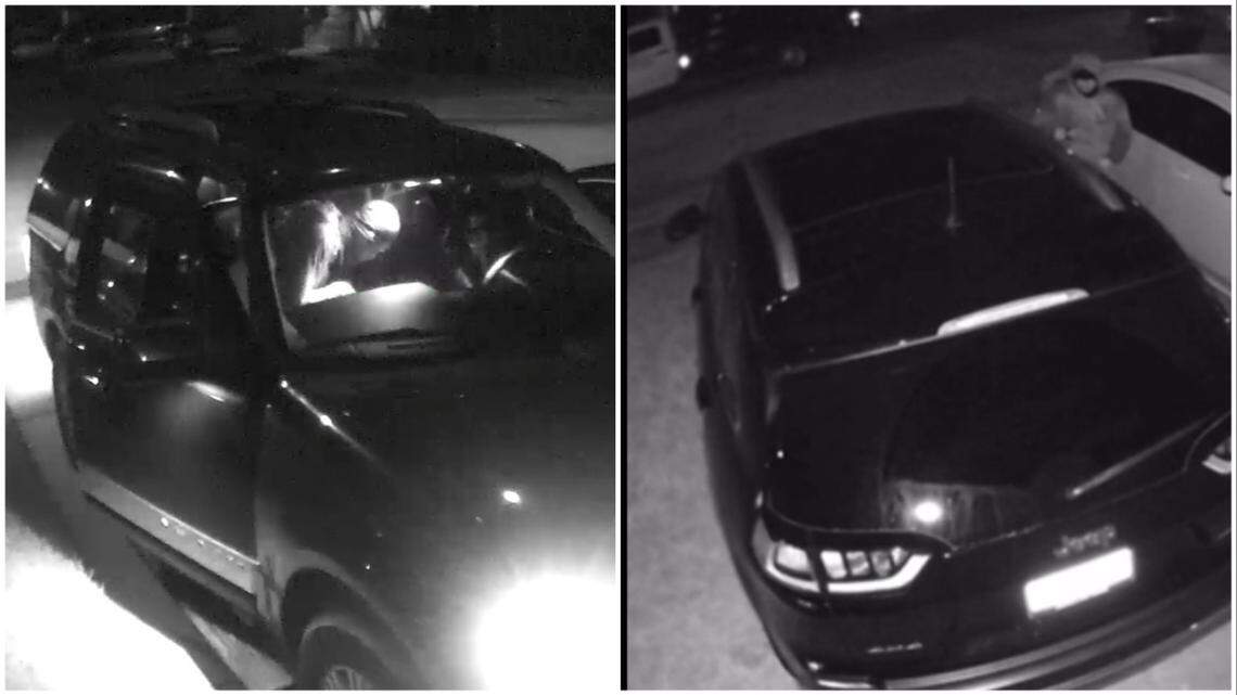 A man walking his dog survived a hail of gunfire by hiding behind a trash can, Texas cops say. Police said a group of alleged car burglars is responsible for the shooting.