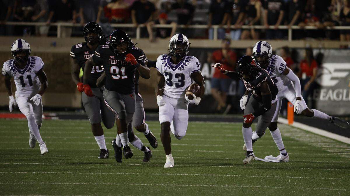 TCU running backKendre Miller scored three touchdowns against Texas Tech last season. Can he do it again against Texas Tech Saturday?