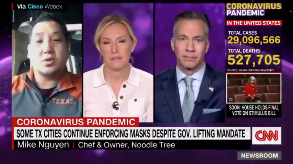 Anti-Asian graffiti was written on the walls of San Antonio restaurant Noodle Tree. Owner Mike Nguyen has been critical of Gov. Greg Abbott.