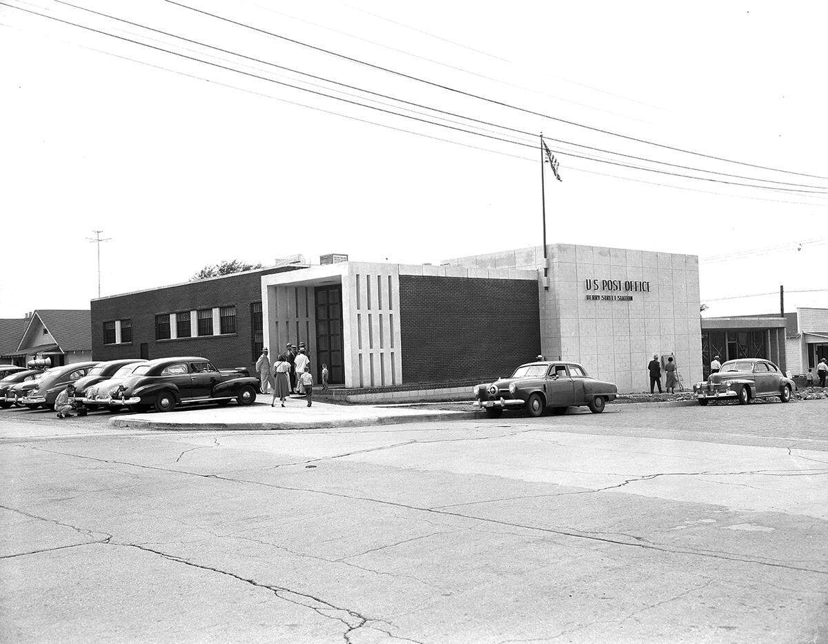 July 11, 1950: Fort Worth’s largest and newest postal substation is on West Berry Street. The new $85,000 brick and tile structure is on the southwest corner of Berry and Willing Avenue. (The building still stands and has operated as a church.)