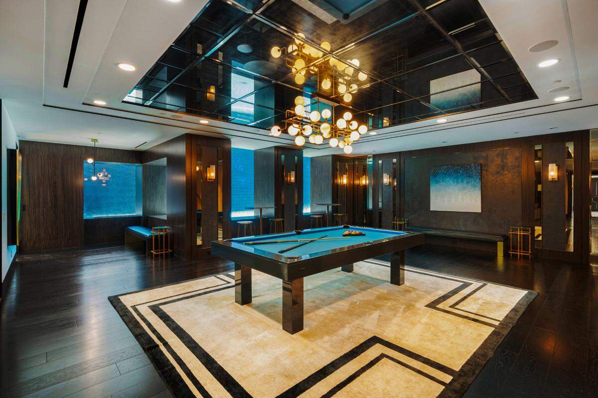 Cocktail lounge with human aquarium