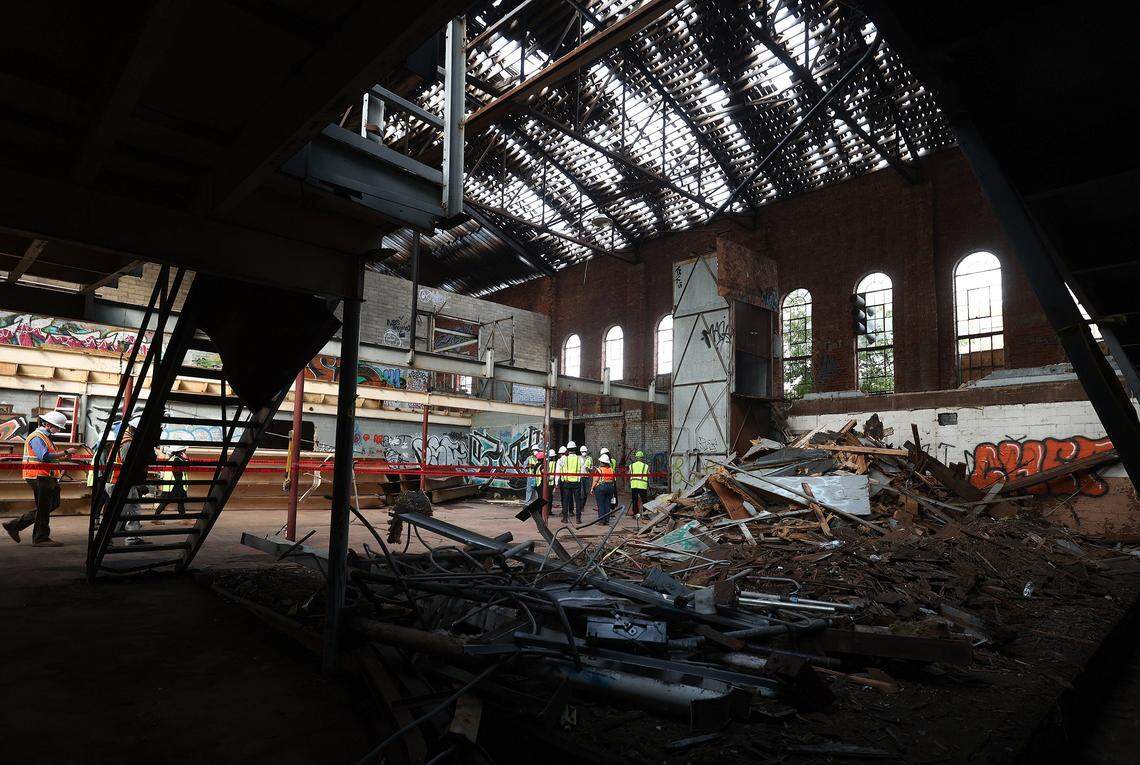 The interior of the Fred Rouse Center for Arts and Community Healing on Tuesday, Aug. 26, 2025. Construciton work to clear and demolish needed features inside the building began this month.