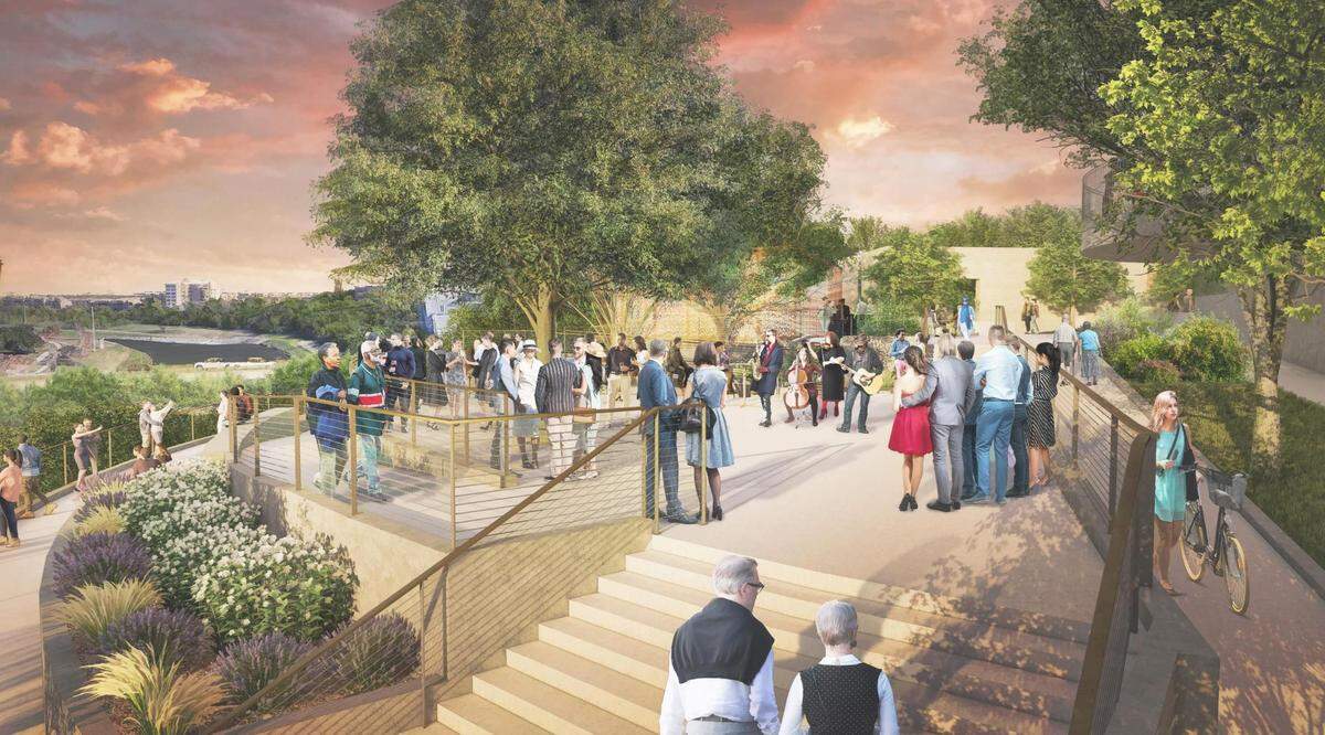 Una imagen del "balcón" de la presentación del Heritage Park ante el Concejo Municipal el 4 de octubre de 2022