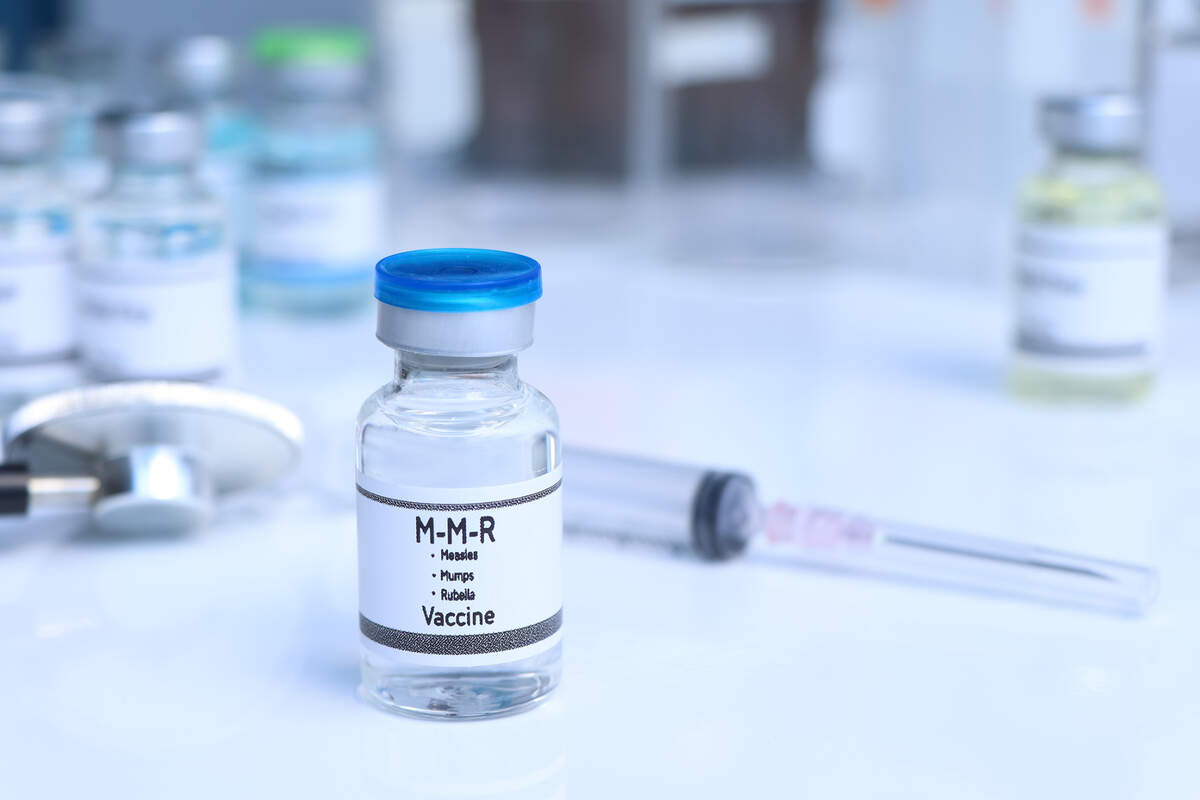 The measles, mumps and rubella vaccine.