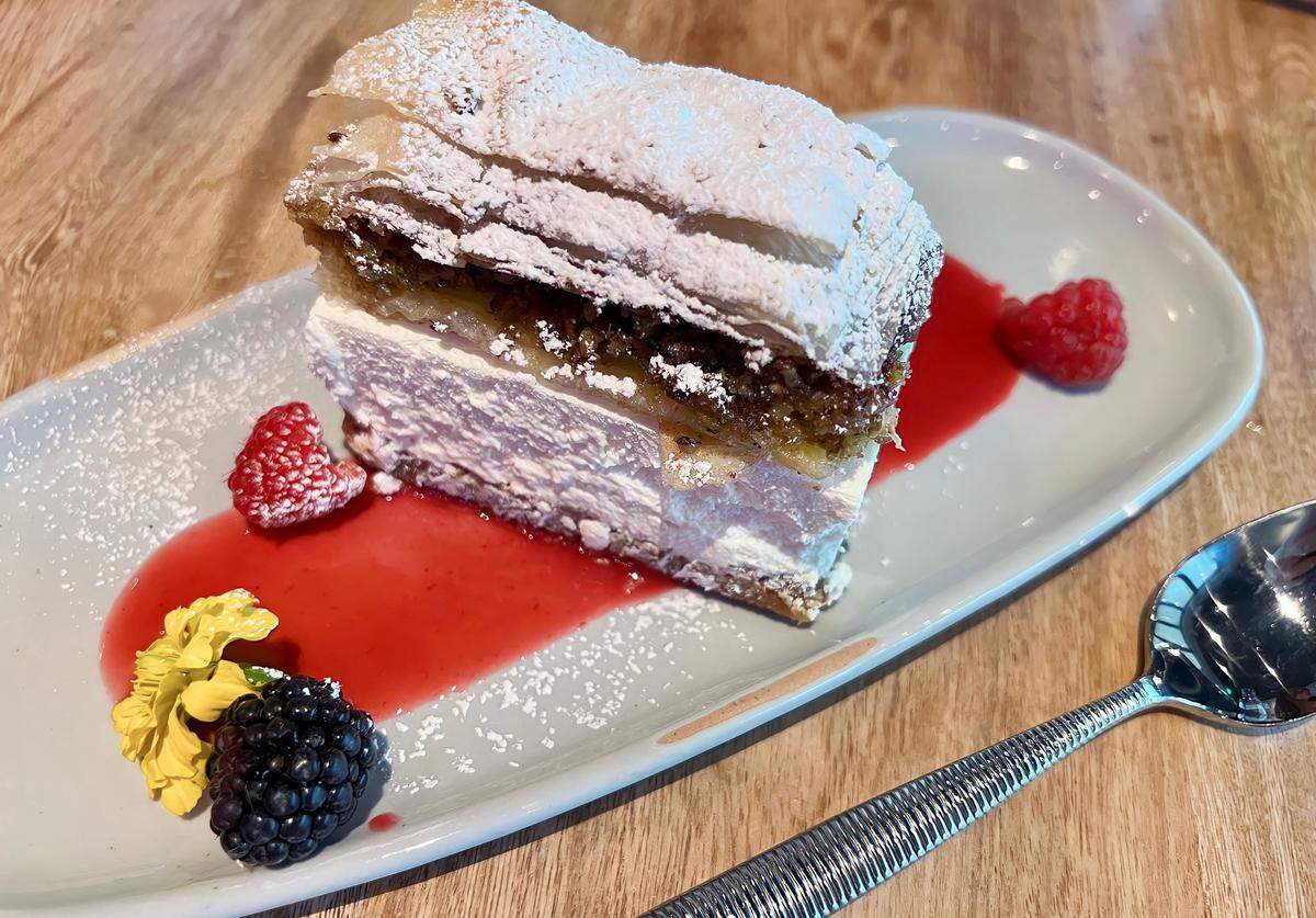 Baklava cheesecake at Quince restaurant March 27, 2023.