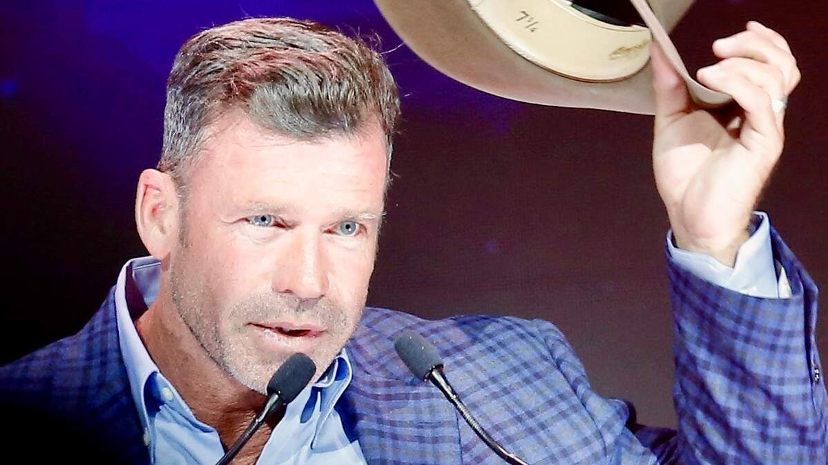 Taylor Sheridan accepted an award for "1883" at the National Cowboy & Western Heritage Museum in Oklahoma City, Apri, 9, 2022.