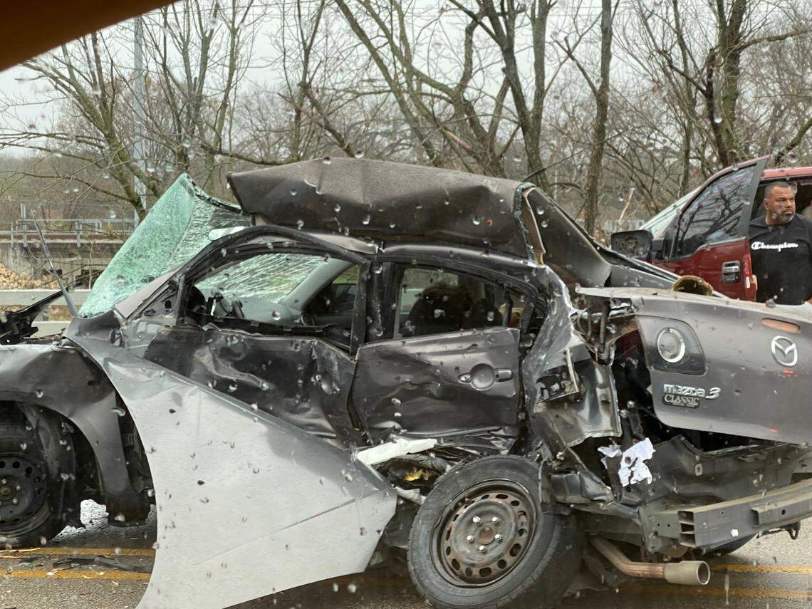 A 29-year-old man and a dog died in a two-vehicle crash Wednesday morning. The car accident occurred around 11 a.m. Wednesday in the 3900 block of West Division Street in Arlington.