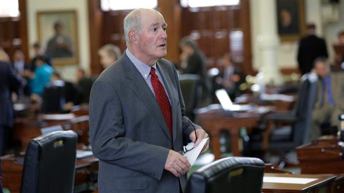 In this file photo, Texas Sen. Kel Seliger walks on the floor of the Senate Chamber, Wednesday, March 11, 2015, in Austin. In a sworn declaration submitted as part of an ongoing federal court challenge, Seliger said he believes his party violated federal voting laws when it drew new boundaries for state Senate District 10 in the Fort Worth area.