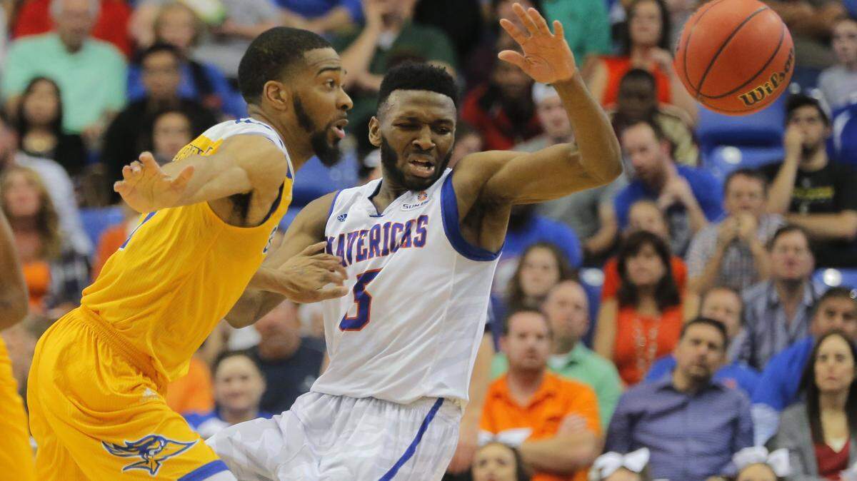 Texas-Arlington's Kaelon Wilson, shown at right against Cal State-Bakersfield, scored a career-high 23 points Thursday against Georgia Southern.