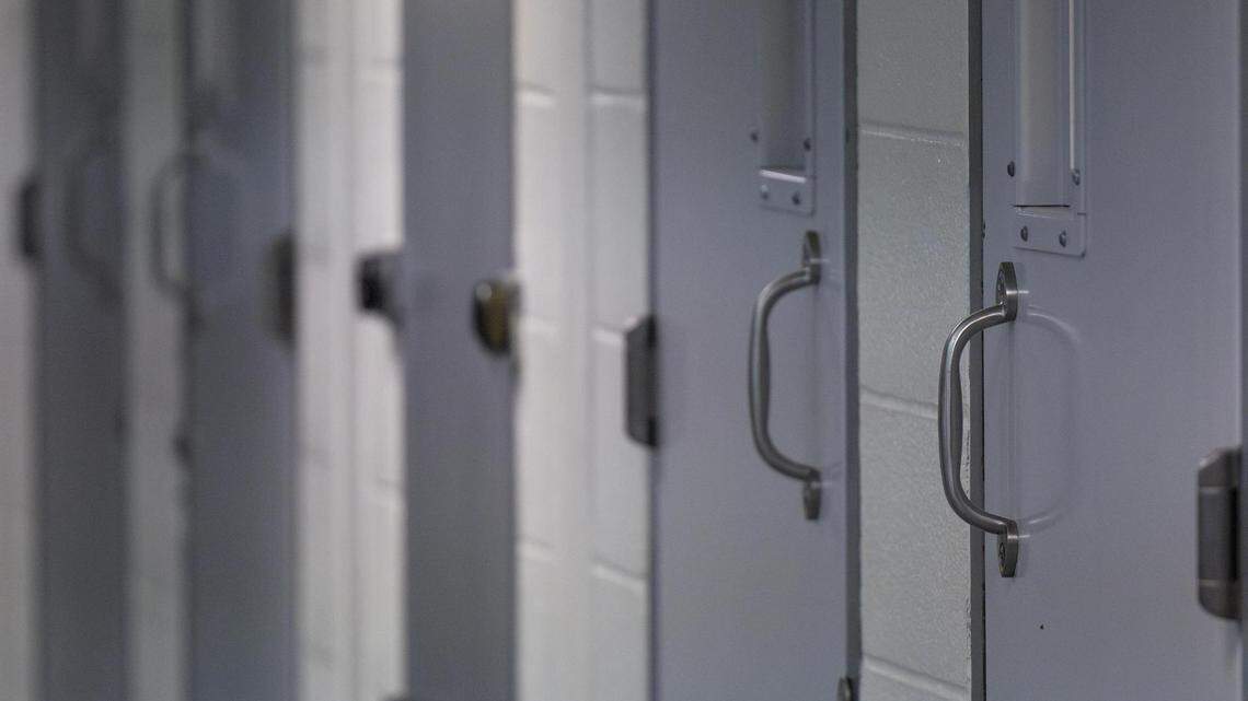 Jail cells at the Tarrant County Corrections Center in Fort Worth on Jan. 25, 2024.