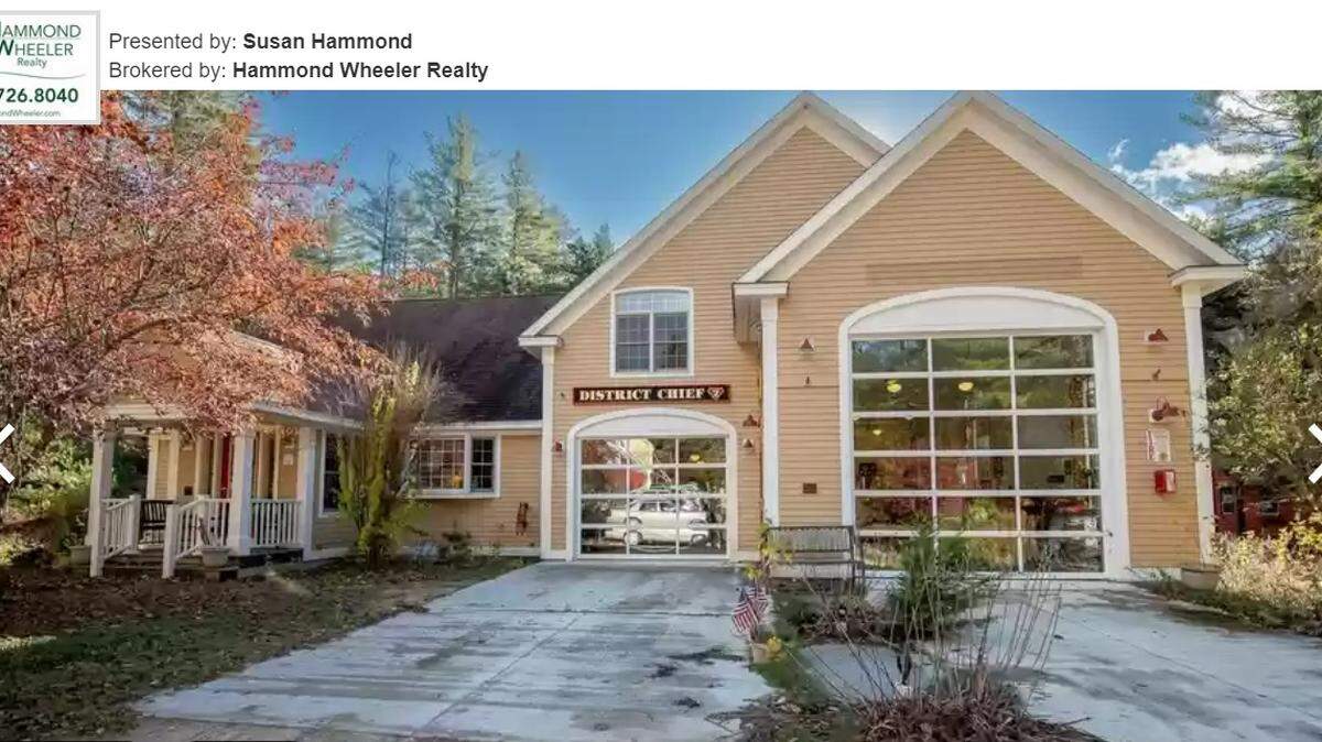 A full-size replica home of Boston’s Engine 21 firehouse has hit the real estate market in Thornton, New Hampshire, for $599,000.