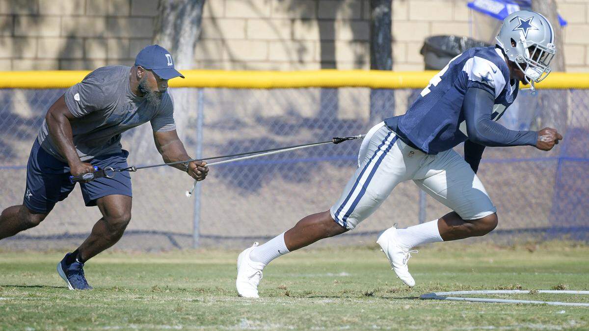 Cowboys defensive end Randy Gregory did individual drills for the first time at training camp on Saturday in Oxnard, Calif.