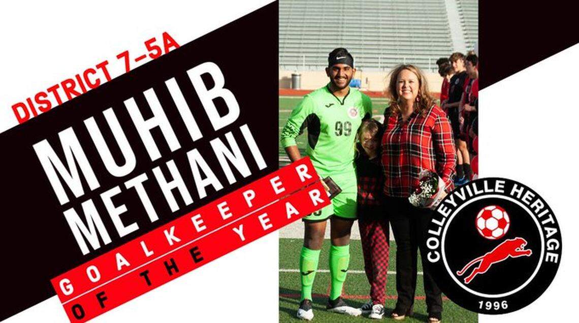 Colleyville Heritage’s Muhib Methani was named all-area goalkeeper of the year