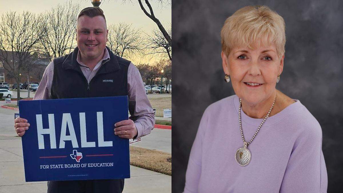 Brandon Hall (left) defeated incumbent Pat Hardy in the State Board of Education District 11 Republican Primary.