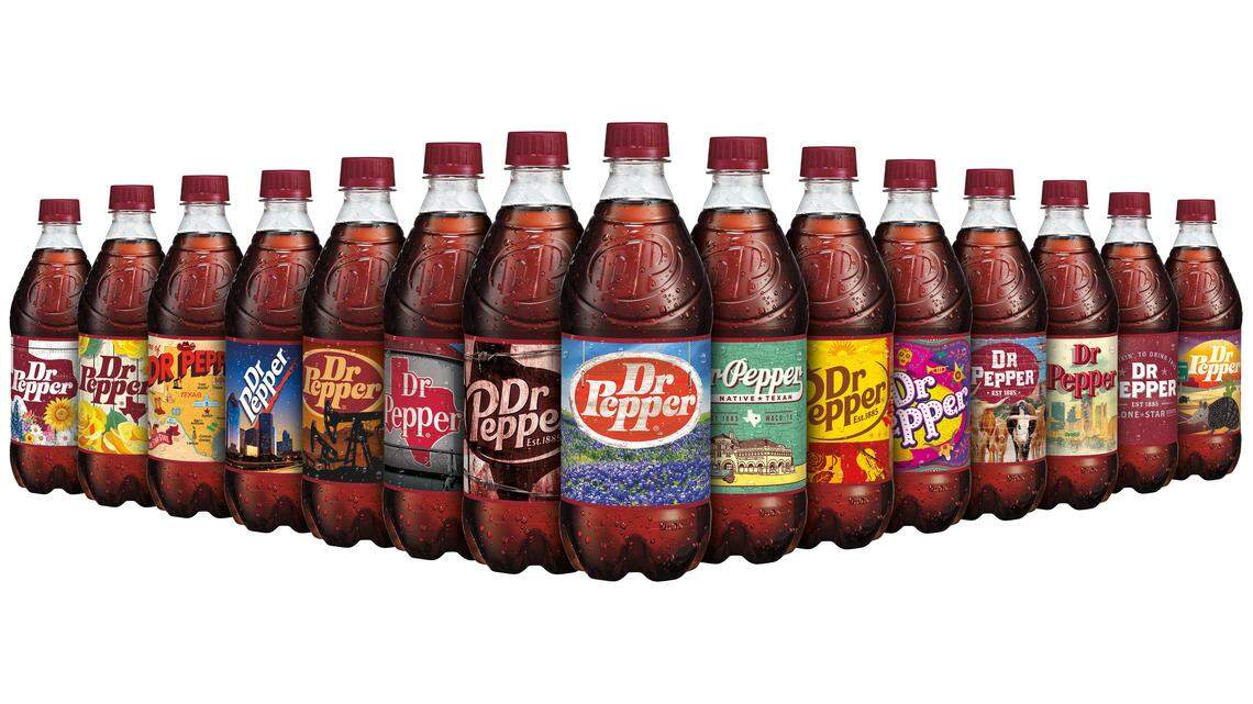 Along with a petition drive to be named the official soft drink of Texas, Dr Pepper has special-edition bottles inspires by its Texas roots, featuring artwork depicting Texan landmarks and landscapes.