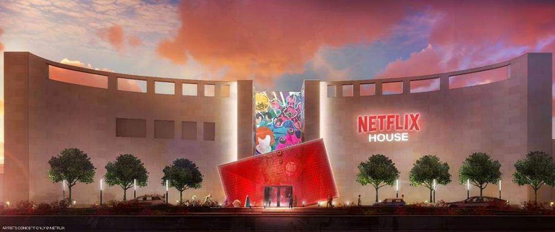 A rendering of Netflix House, an “experiential entertainment venue” from the streaming company set for Galleria Dallas.