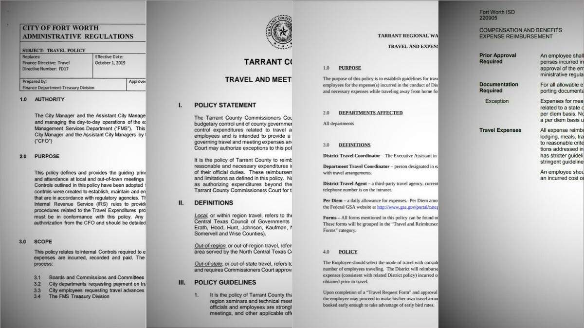 What are the travel expense rules for public employees in Tarrant County? It depends