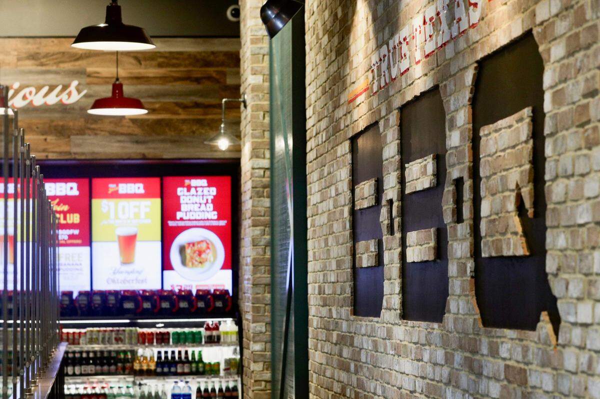 Inside the True Texas BBQ restaurant and drive-thru in H-E-B’s location in Frisco, Texas, on Tuesday, Sept. 20, 2022.