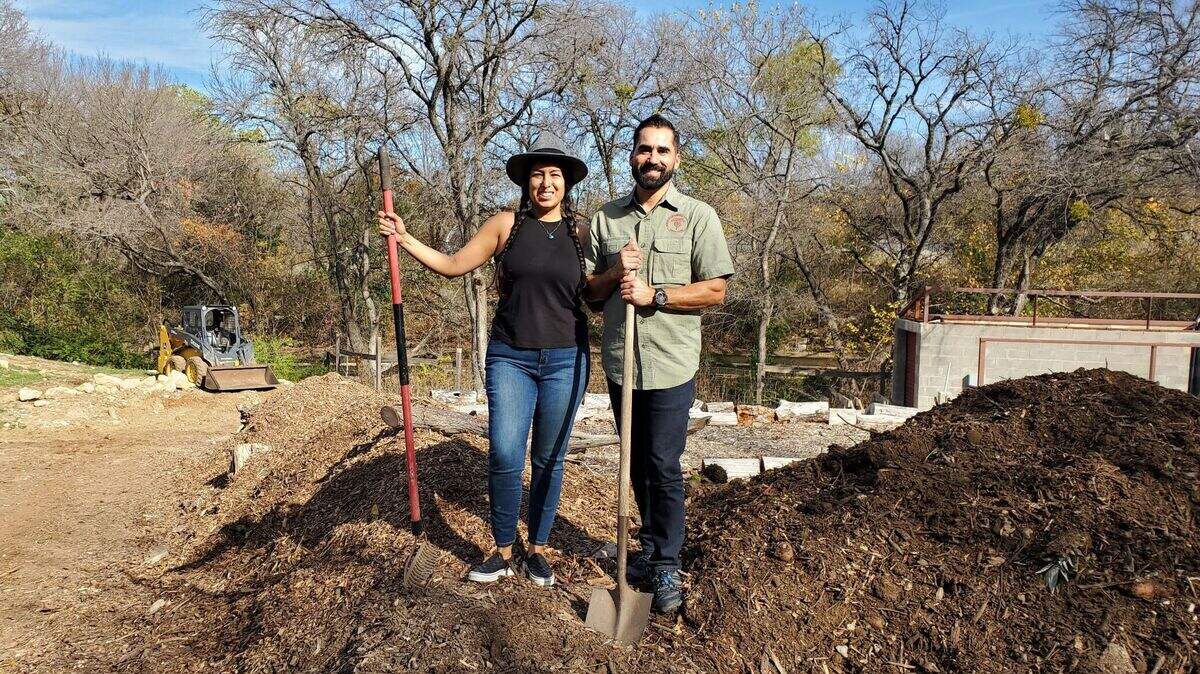Ursula and Steven Nuñez are using compost in their urban farm.