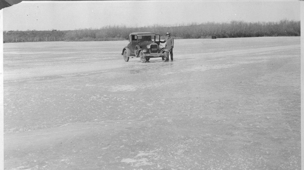 The ice on Lake Worth was thick enough to support a car on Jan. 19, 1930.