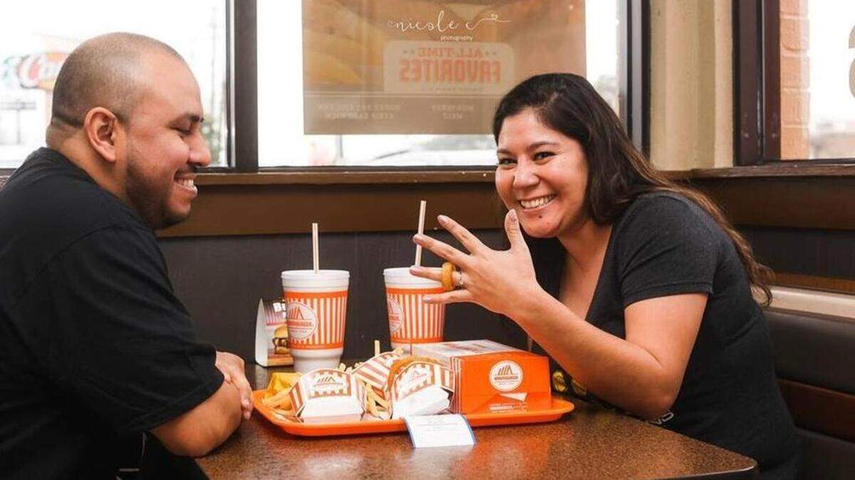 Luis Limon and Denise Gomez had their engagement photo shoot at their favorite place: Whataburger. Now, Whataburger may open a place at DFW Airport.