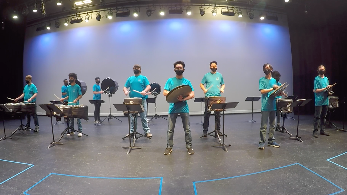 Seguin High School’s drumline works on their submission for Arlington’s Dr. Martin Luther King Jr. Advancing the Dream Celebration 2021, a four-day observance of the holiday featuring virtual presentations and entertainment