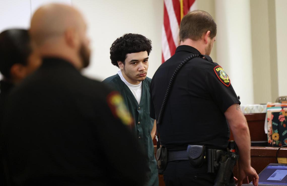 Matthew Purdy, 23, enters the 432nd District Court on Thursday, June 26, 2025 in Fort Worth. In a plea bargain agreement with the Tarrant County Criminal District Attorney’s Office Purdy was sentenced to 60 years in prison in the September 2023 killing of TCU student Wes Smith.