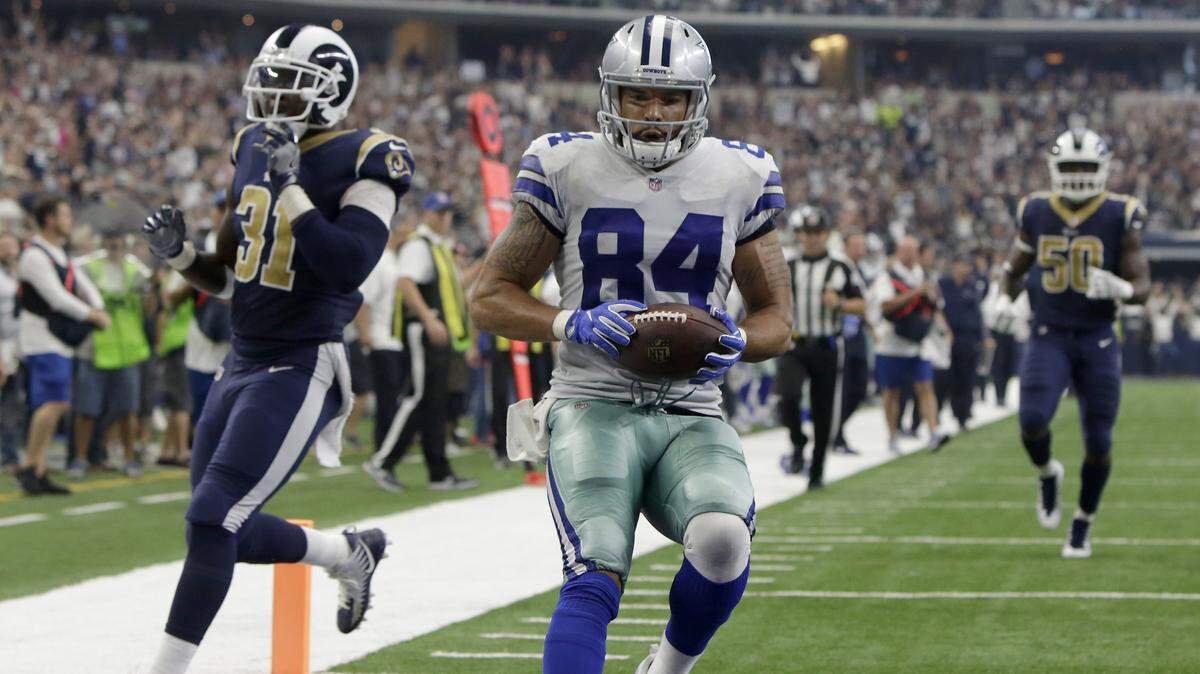 Dallas Cowboys tight end James Hanna scored his only NFL touchdown against the Los Angeles Rams last season.