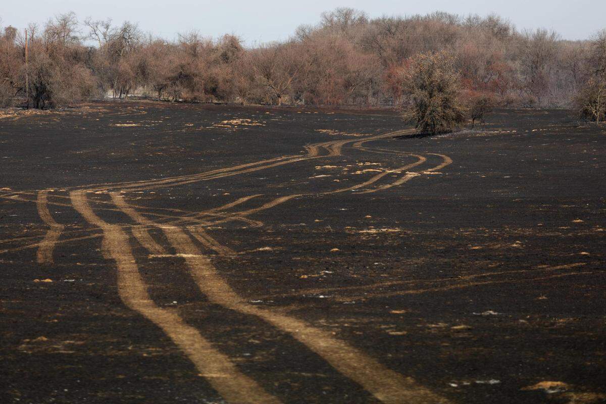 The Valentine’s Day Fire burned an estimated 265 acres and was 90% contained Tuesday, Feb. 15, 2022, along County Road 4698 in Wise County.