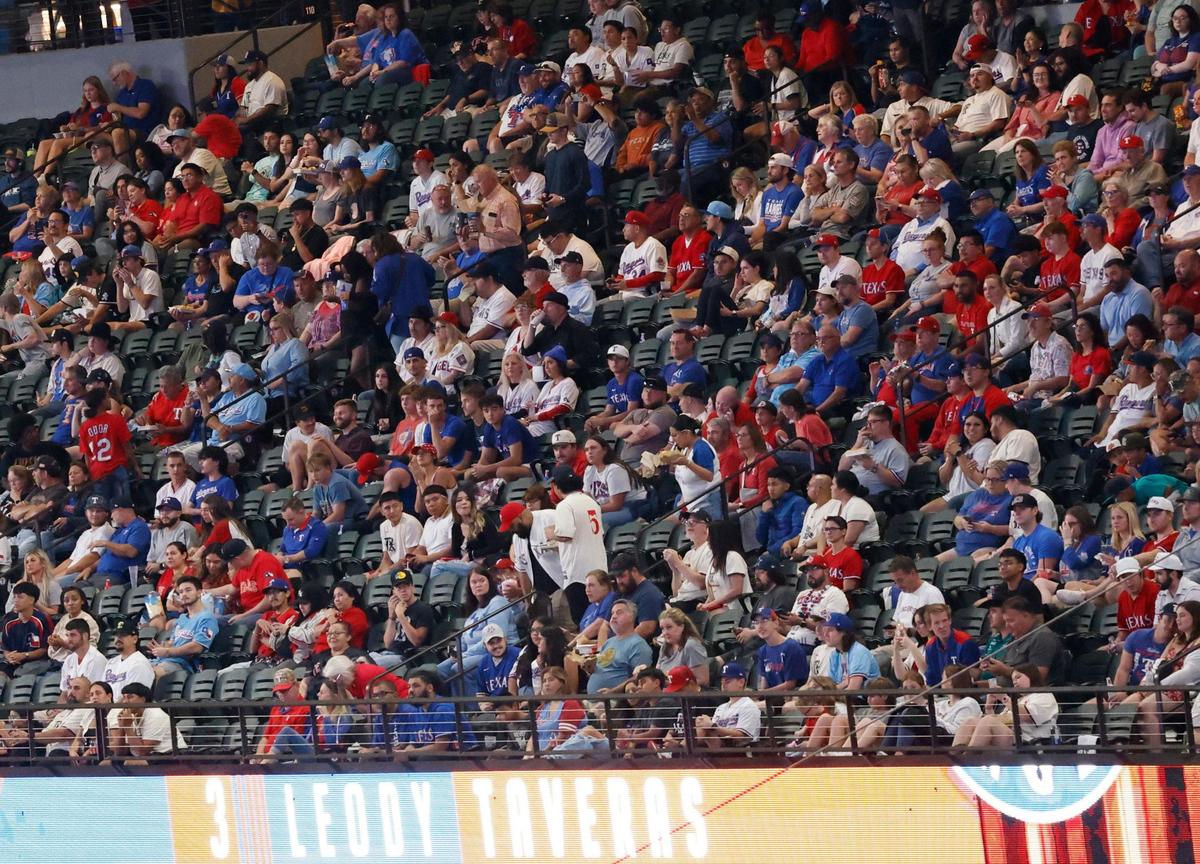 More than 5,000 fans attended the watch party during the ACLS game 7 watch party at Globe Life Field in Arlington.