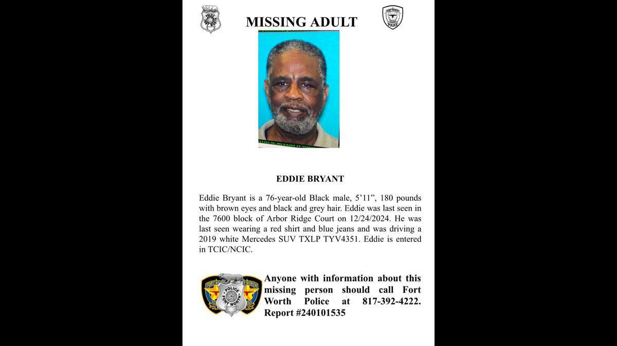The Fort Worth Police Department is asking for the public’s help to locate a missing 76-year-old man.