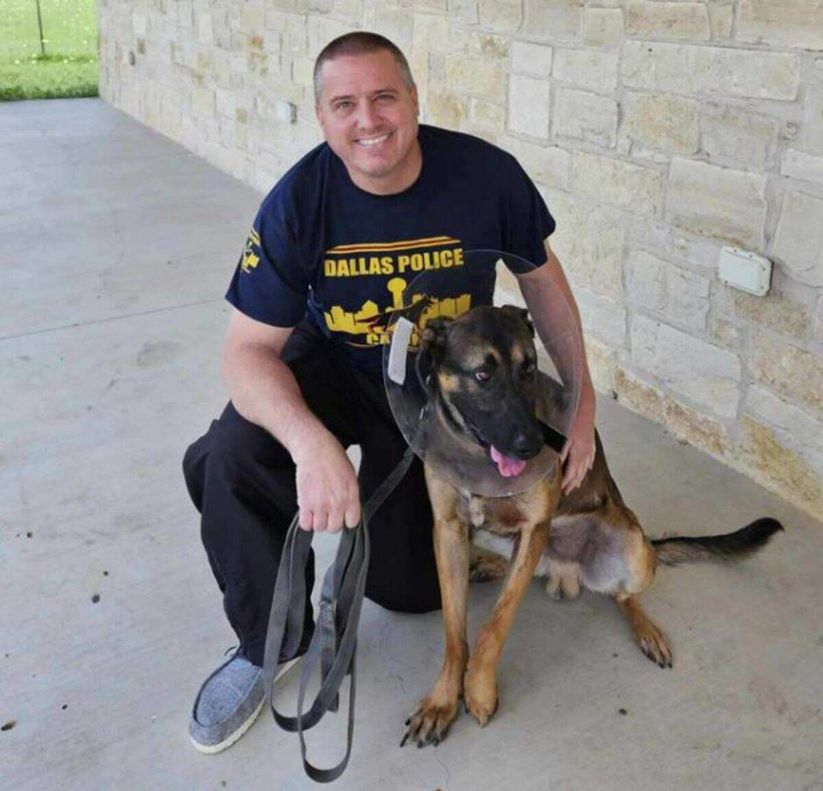 Dallas Police Department Senior Corporal Scott Jay and his dog, Figor.
