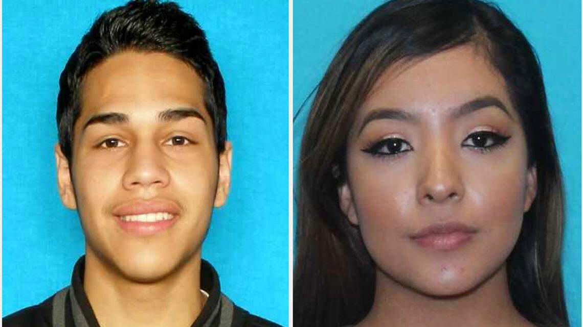 Authorities in Grand Prairie, Texas, identified the suspects in a fatal hit-and-run on I-30 on Sunday morning, July 1, 2018, as Michael Sanchez, 23, (left) and Jesica Mosqueda, 21, (right) both from Arlington.