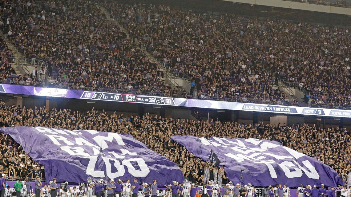 The house was packed for the first half of a NCAA football game at Amon G. Carter Stadium in Fort Worth, Texas, Saturday, Oct. 22, 2022. Kansas State led TCU 28-17 at the half. (Special to the Star-Telegram Bob Booth)