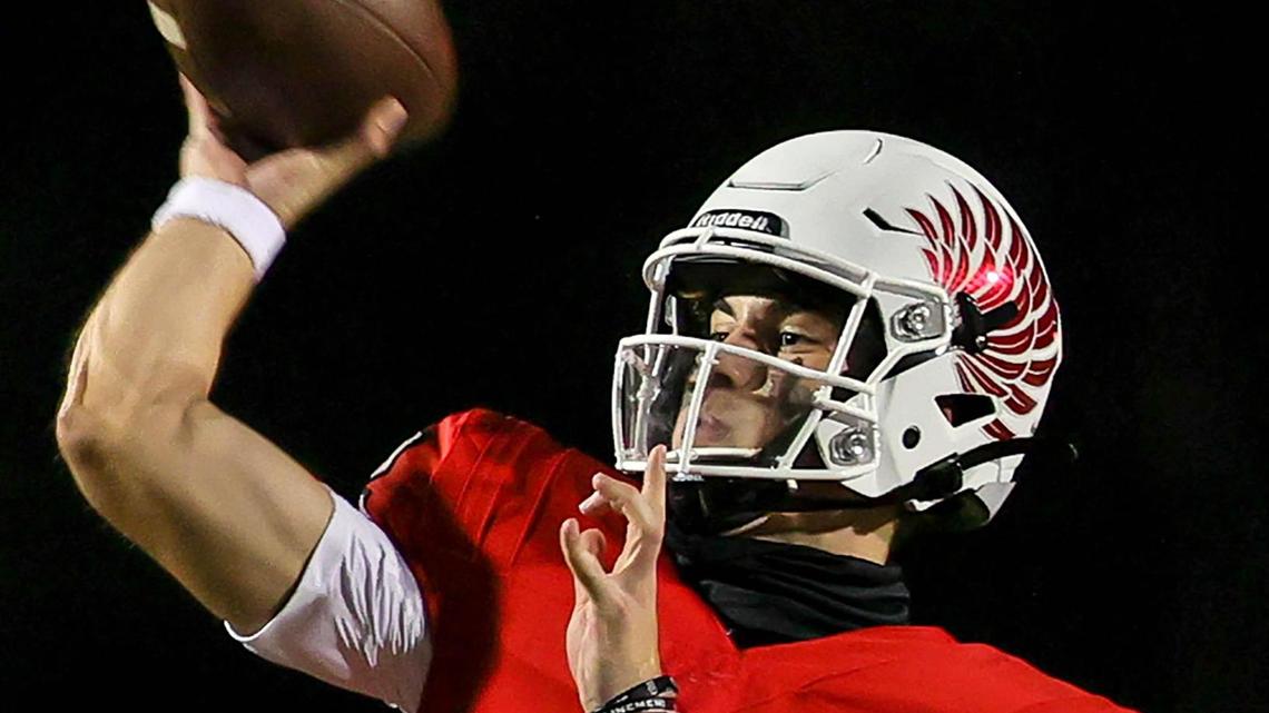 Argyle quarterback CJ Rogers attempts a pass against Waco La Vega during the first half, Friday night, September 18, 2020 played at Argyle High School in Argyle, Tx. (Steve Nurenberg Special to the Star-Telegram)