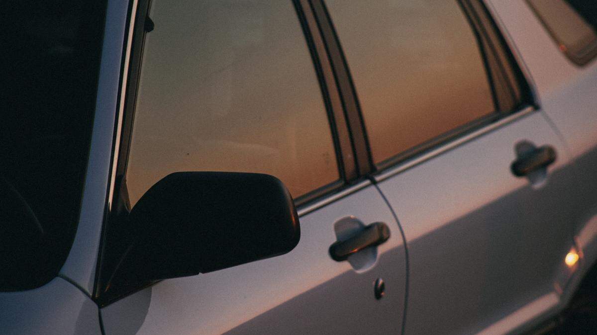 Tinted car windows.