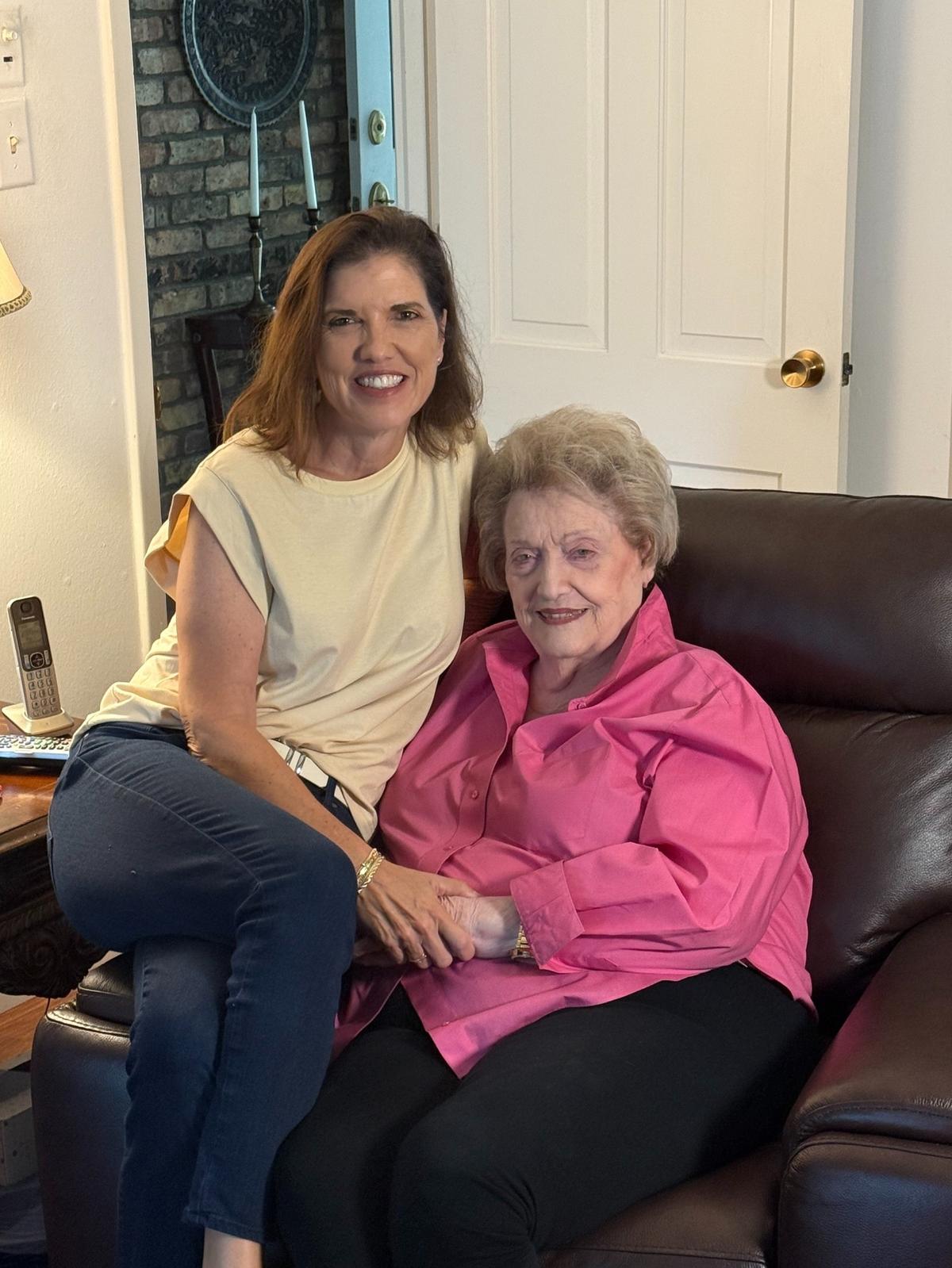Ninety-year-old social media star Sally Maze and her daughter, Katherine Rauzi, at the Hurst home Maze has lived in for nearly 60 years. Earlier this year, she found fame thanks to a series of viral videos her daughter posted to TikTok and Instagram.