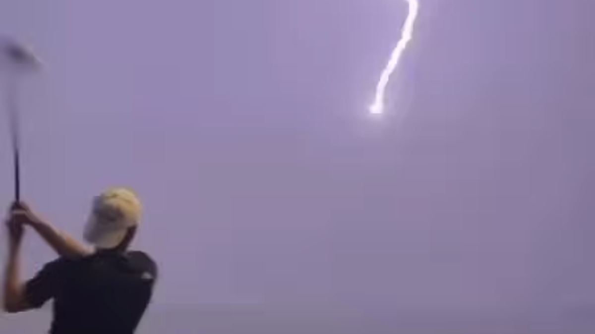 A San Antonio, Texas teenager’s golf ball was struck by lightning in mid-air.