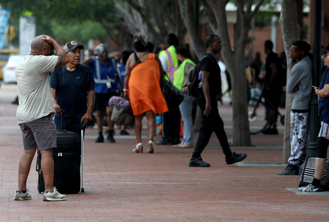 The Fort Worth Police Department investigates a shooting that wounded a man on a TRE train at the Fort Worth Central Station downtown on Friday, July 3, 2025.