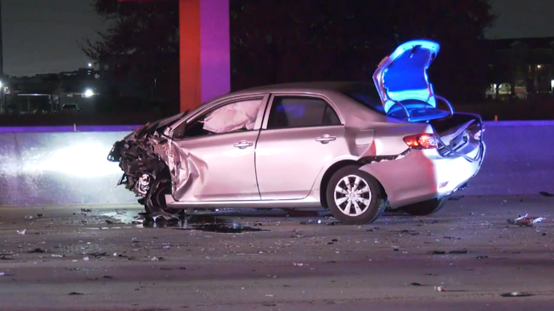 The wrong-way driver of this silver car was fatally struck by a suspected drunk driver after a different crash, police say.