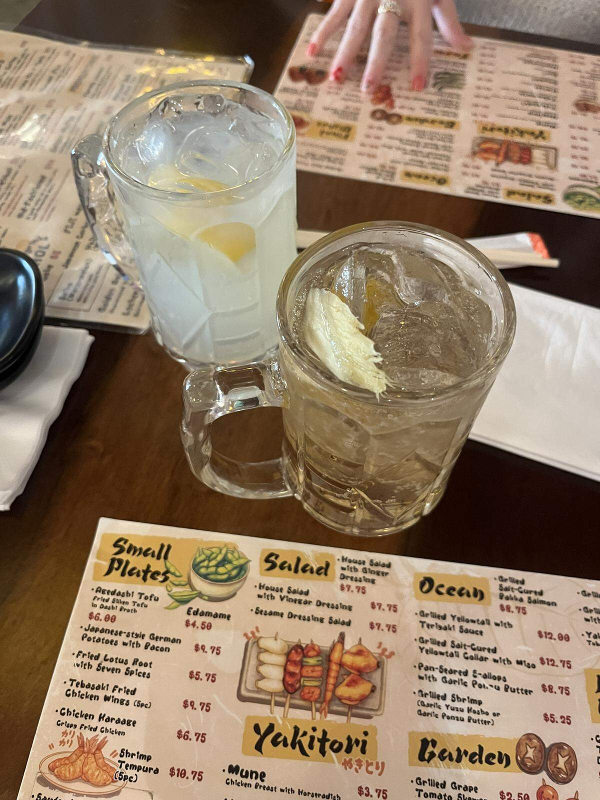The Toki cirtus highball (left) and the ginger highball (right) at Ichirō Izakaya on Wednesday, Feb, 25 in Fort Worth. Both are made with Japanese whiskey and soda water.