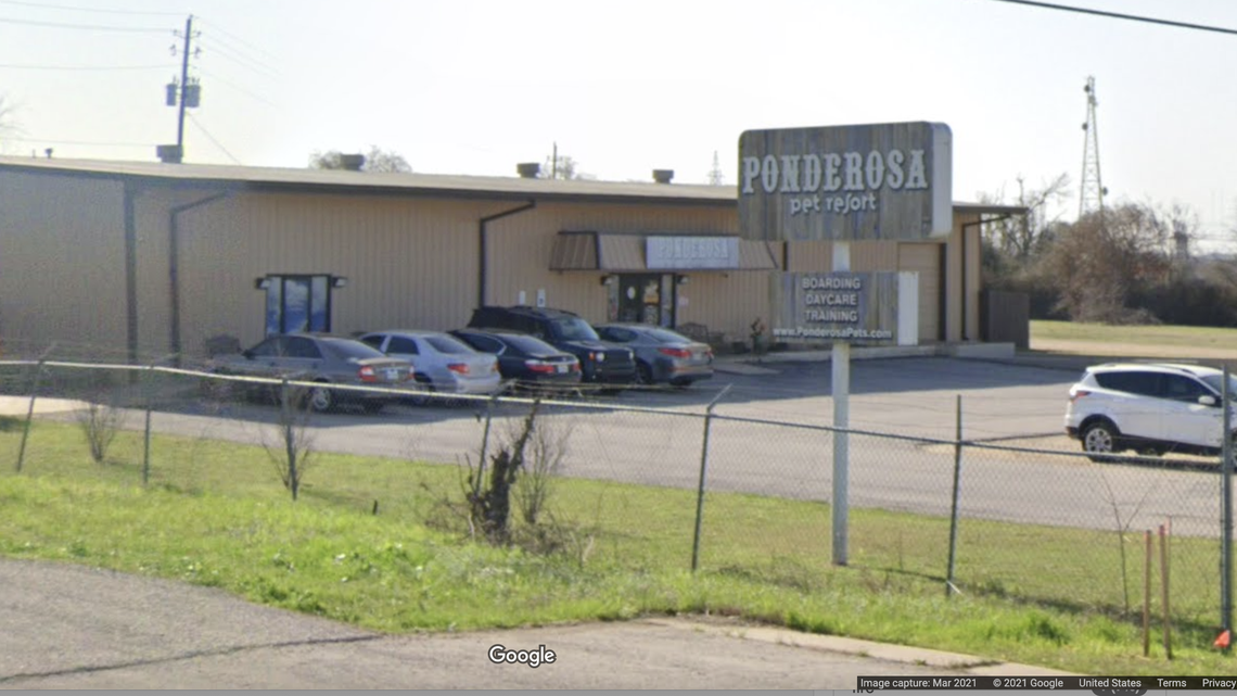 An overnight fire at Ponderosa Pet Resort boarding facility in Georgetown, Texas, led to the deaths of 75 dogs, officials said. Screengrab from Google.