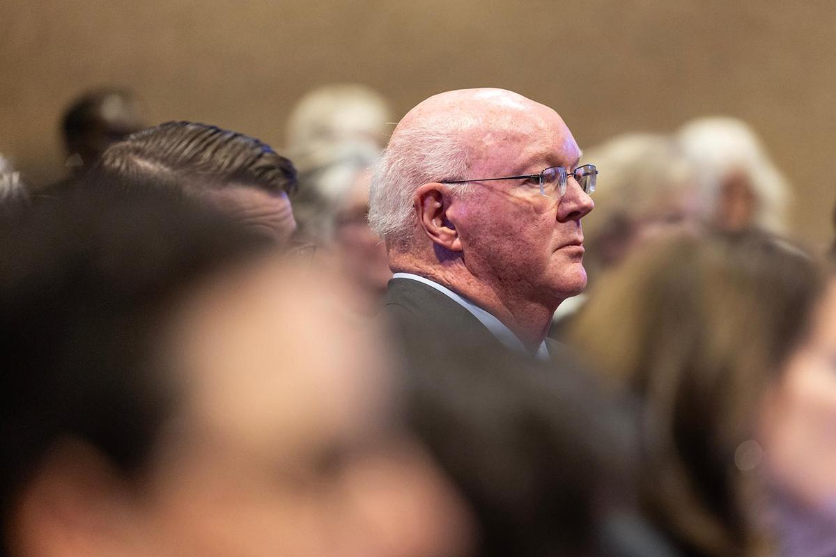 Lawyer Joe Nixon remains present after addressing the questions regarding the proposed redistricting of the county during a Commissioners Court Meeting at the Tarrant County Administration Building in Fort Worth on Tuesday, May 6, 2025.